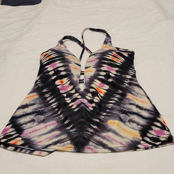 Bar lll Tye Dyed Plunge Neck Tankini Swim Top Size S - Picture 1 of 4